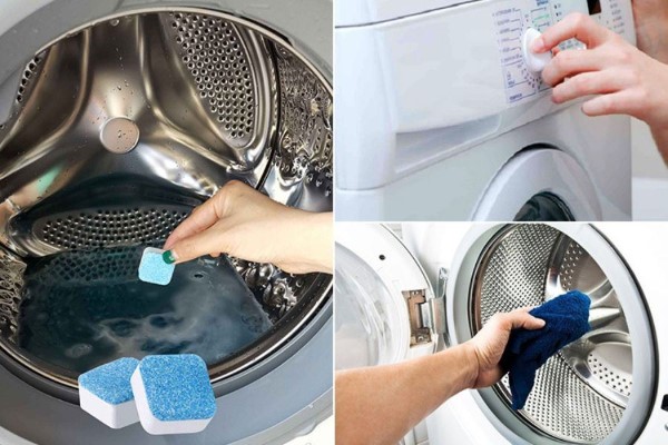 Vệ sinh lồng giặt, ngăn chứa bột giặt và viền cao su sau mỗi lần sử dụng 