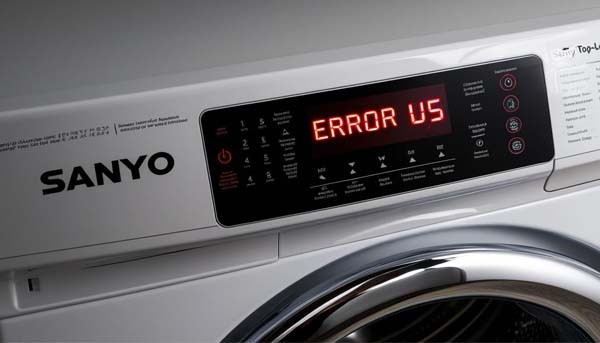 Lỗi U5 trong bảng mã lỗi máy giặt Sanyo