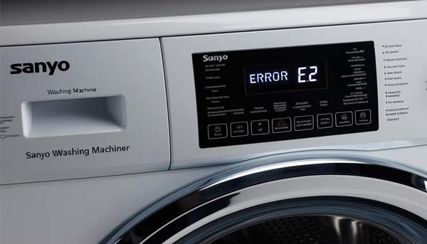 Lỗi E2 trong bảng mã lỗi máy giặt Sanyo